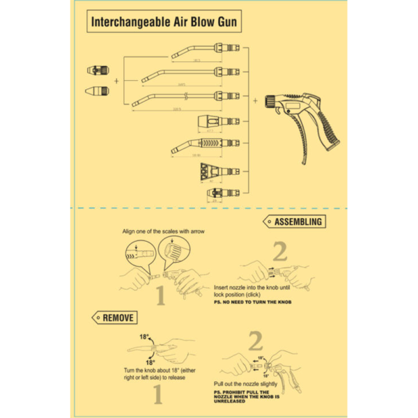Kit pistola aria in valigetta “8 in 1” - immagine 2